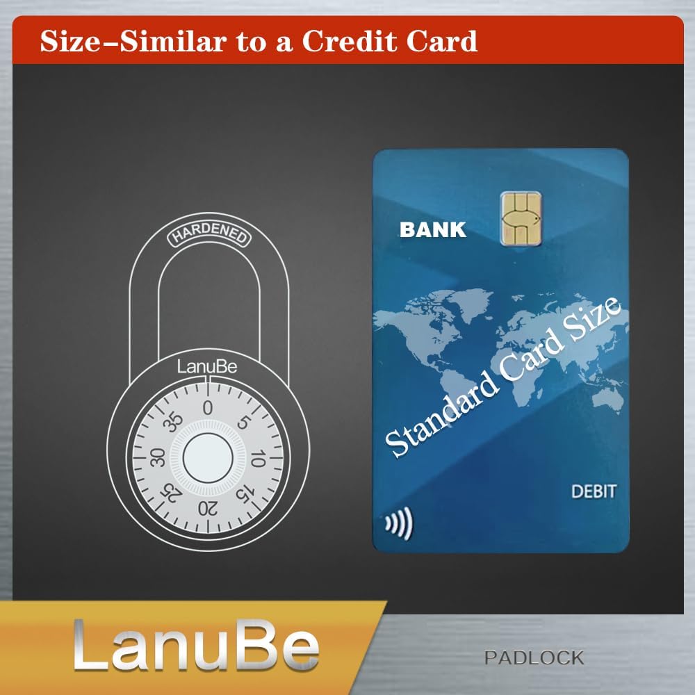 LanuBe Lock Standard Dial Combination Lock, 2 inches. Wide, with Different Combinations, Black Turnplate, Pack of 12; Lock for School, Employee, Gym Sports Locker, Case, Toolbox