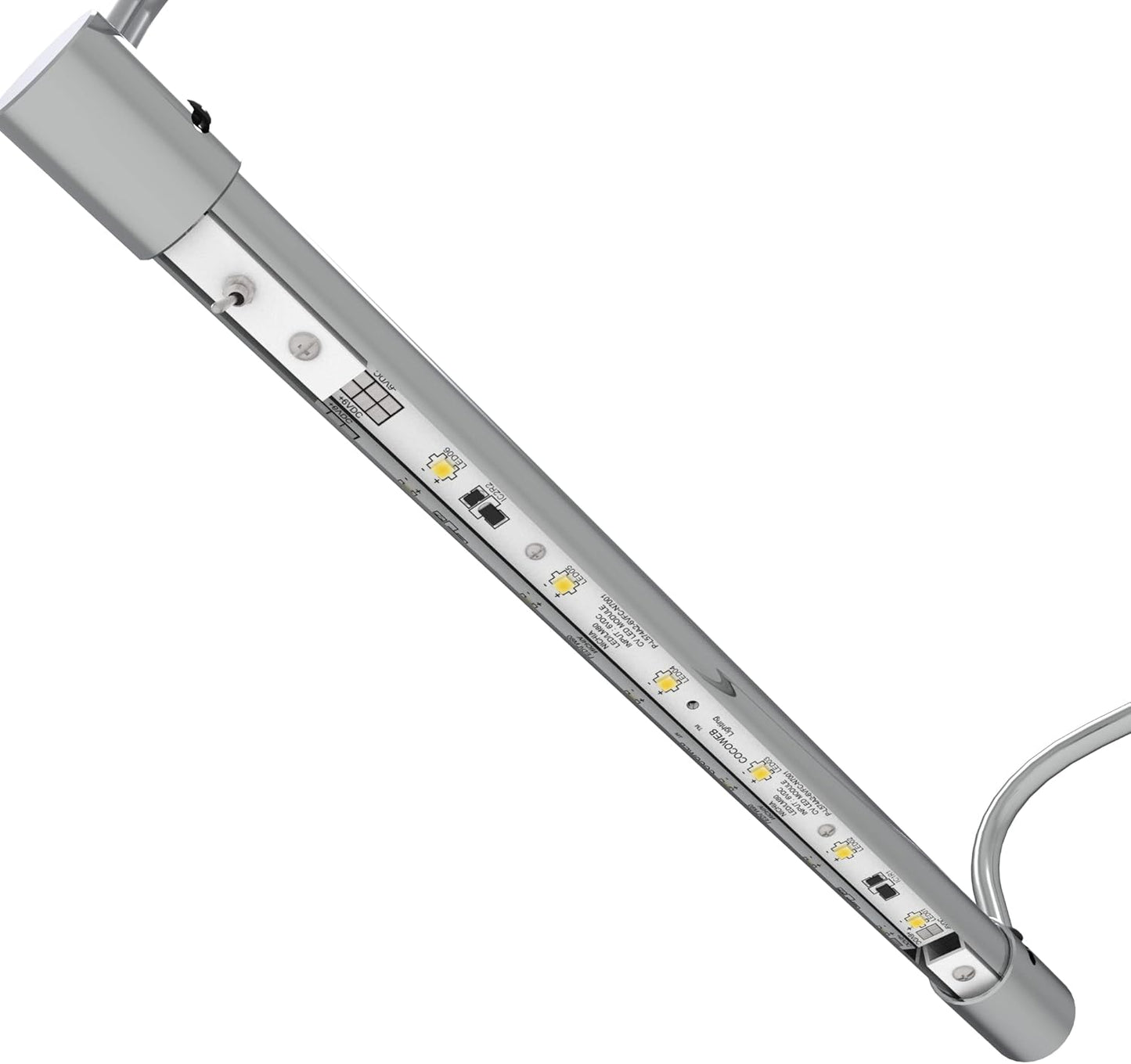 Cocoweb 12 Inch Tru-Slim Chrome Picture Light - LED, 2700K, Adjustable Arm, Plug-in, Toggle Switch, Sleek and Compact Design