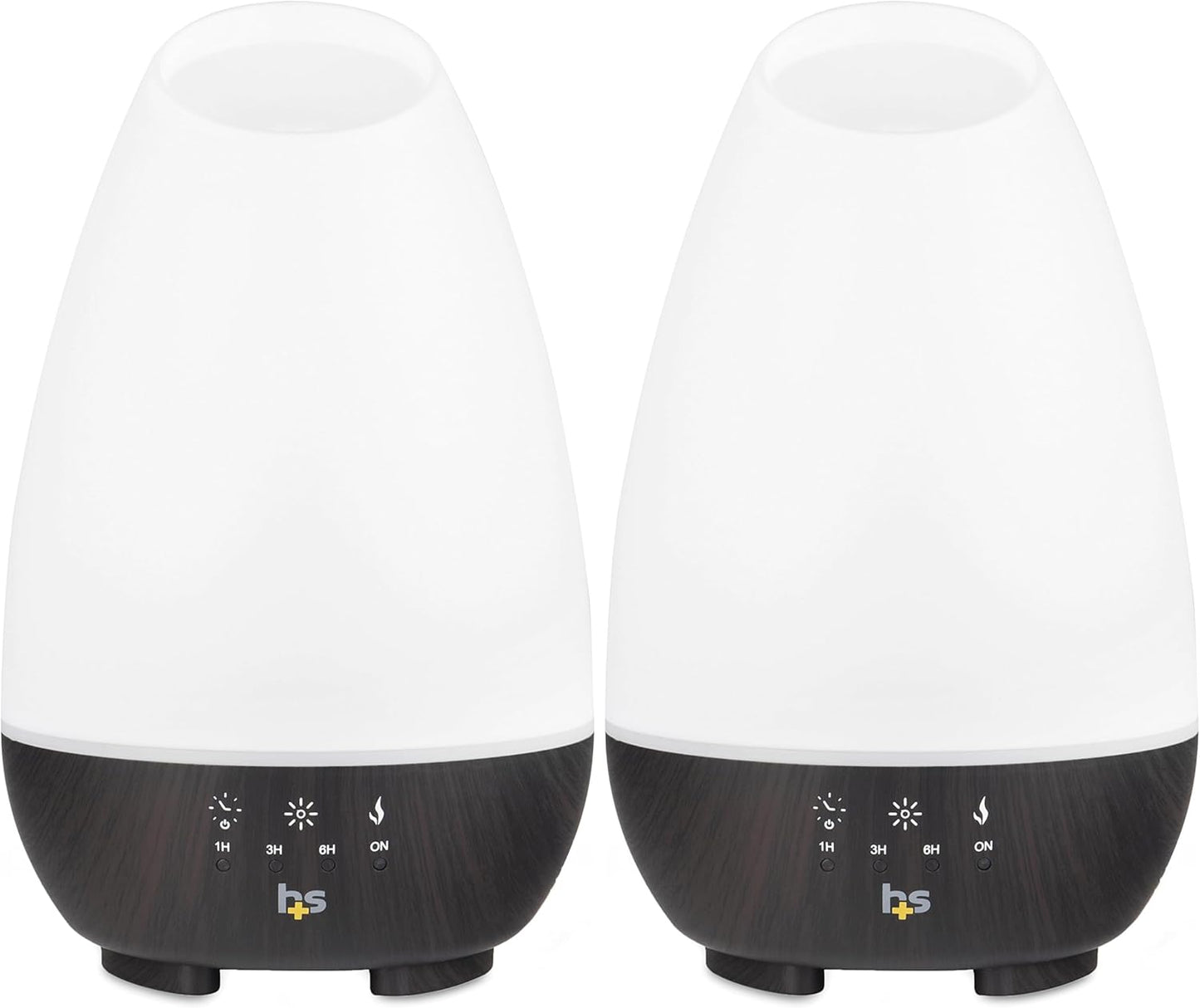 HealthSmart Essential Oil Diffuser, 500ML, Large Room Coverage | Adjustable Timer | Multiple Mist Modes | 7 LED Colors | Pack of 2