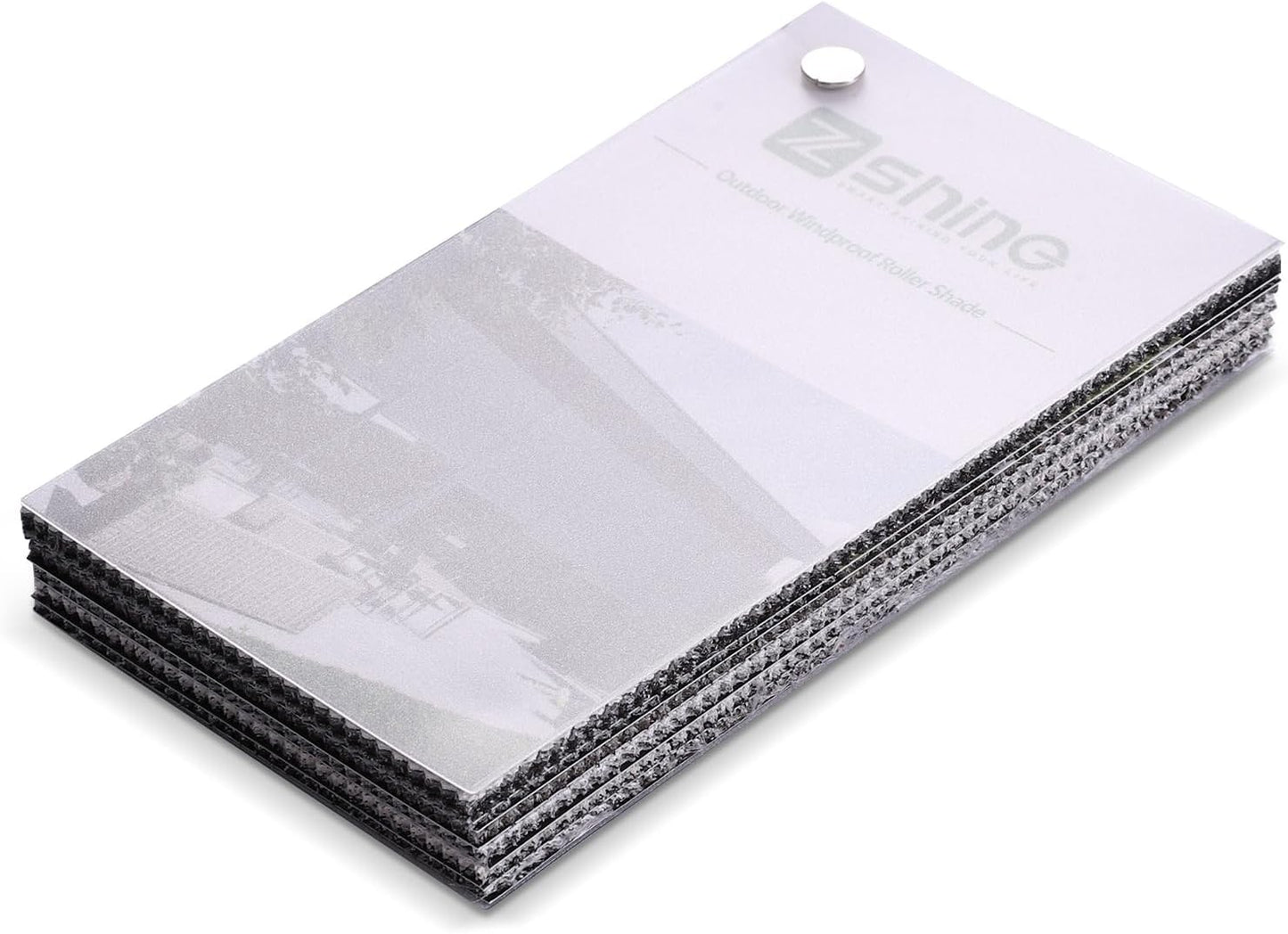 ZSHINE Hard-Wired Outdoor Weatherproof Motorized Patio Roller Shades Remote Control for Porch Balcony Customized Size (Fabric Swatch)