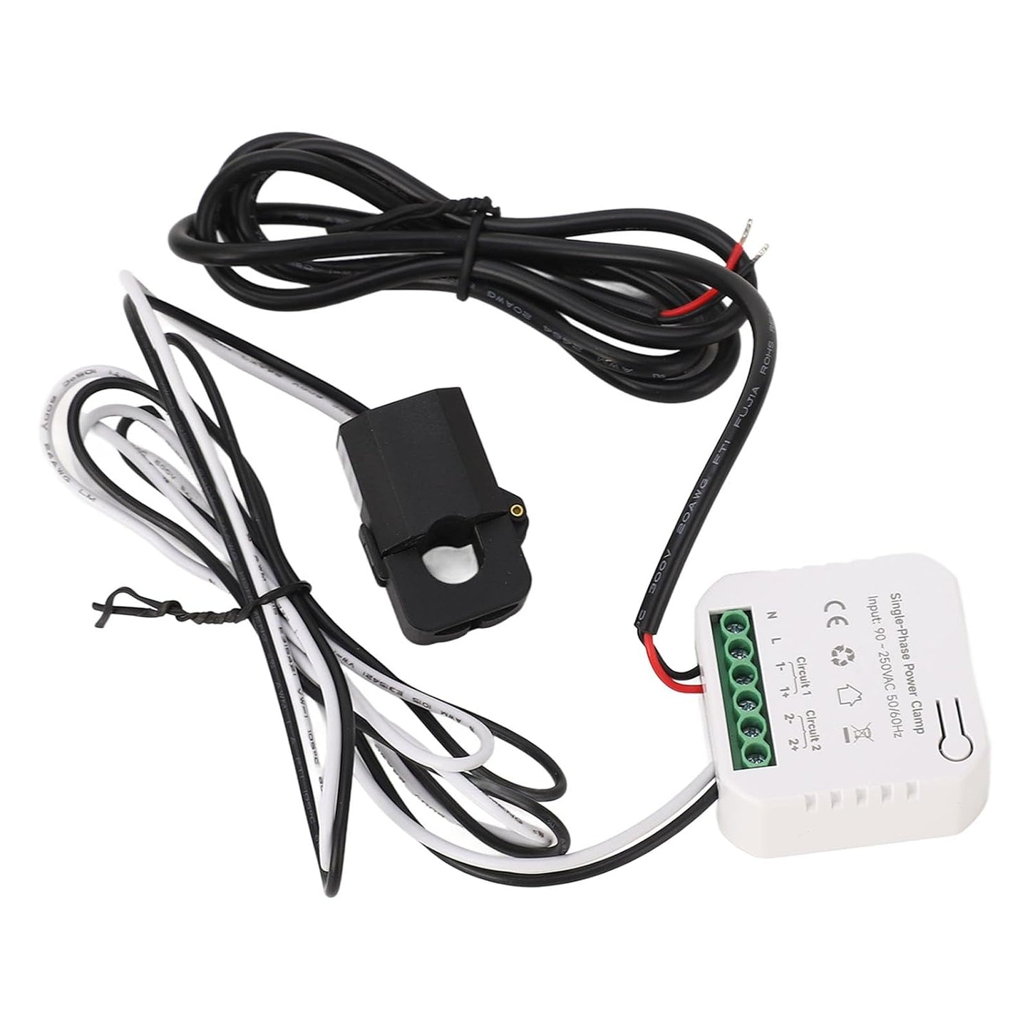 Smart Energy Monitor, Bidirectional Solar PV Grid Power Meter with 80A CT Clamp Sensor, for, Real Time Voltage Current Power Factor Monitoring