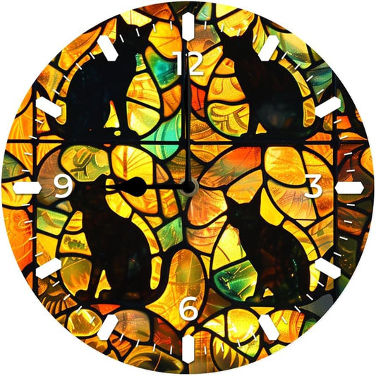 10 in Cats -3 Wood Wall Clock – Digital Time Display, Smart Home Compatible for Bedside or Workspace