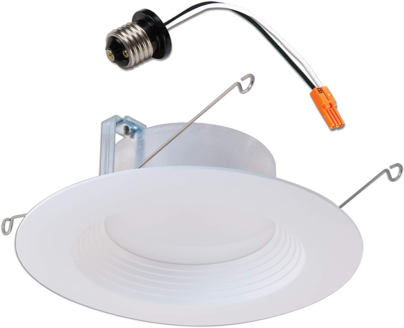 Halo LT 5 inch and 6 inch White Integrated LED Recessed Ceiling Light Retrofit Trim – 3000K – Soft White (6 Pack)