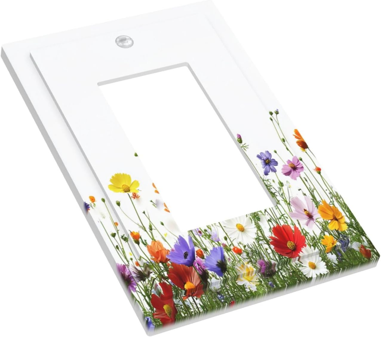 Decorative Outlet Covers Colorful Wildflowers Plant Floral Daisy 1 Gang Single Rocker Light Switch Cover Plate Wall Plates Gfci Faceplate For Bed Room Living Room Decor