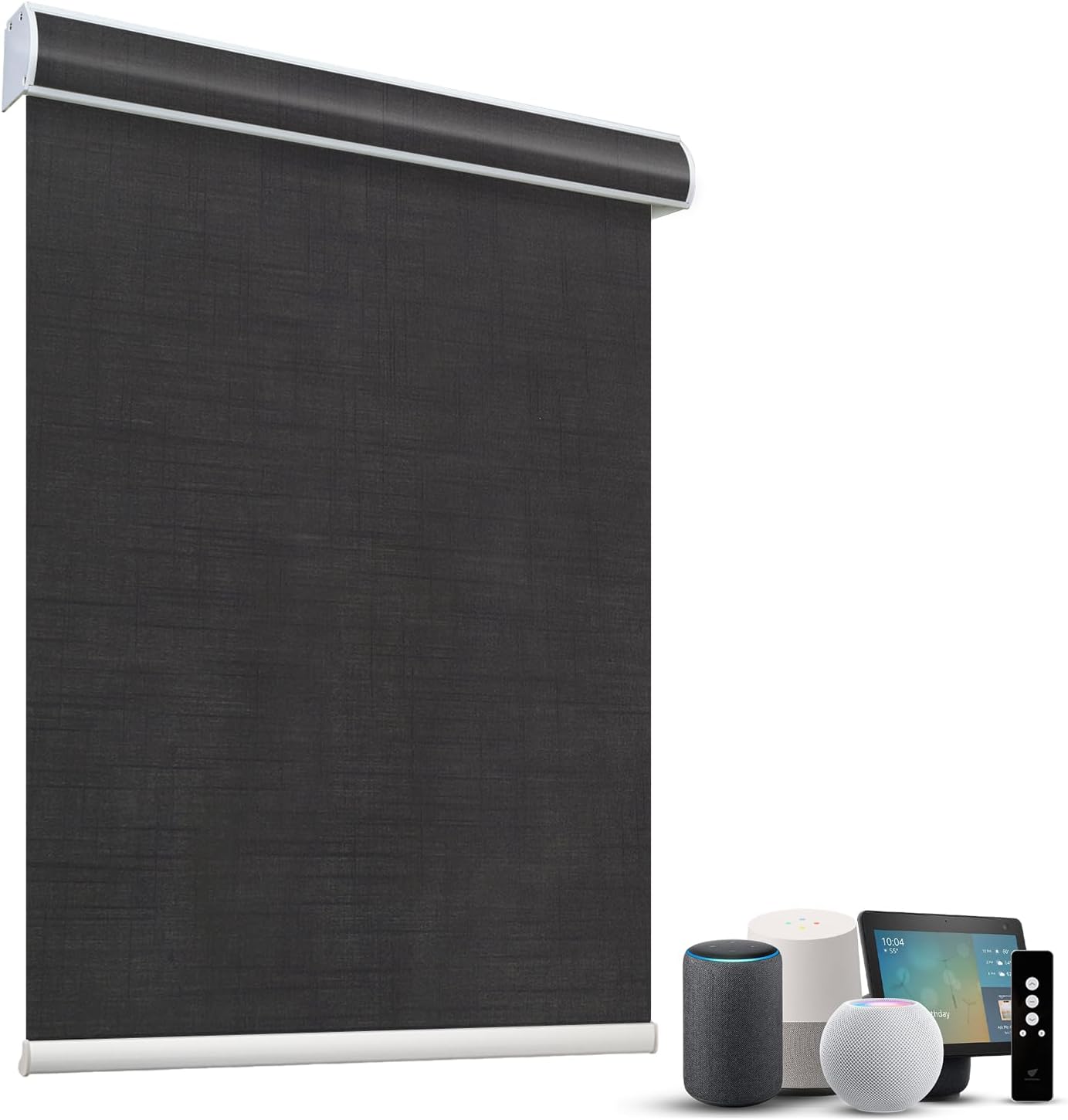SmartWings Motorized Light Filtering Roller Shades 60% Blackout Custom Size, Rechargeable Battery, Works with Matter/Apple HomeKit, Alexa, Thread/Zigbee, Remote Optional, 60% Twilight Shadow
