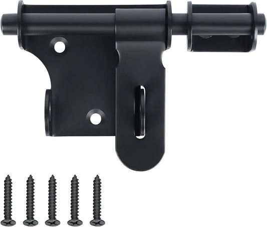 Alise 4 Inch Slide Bolt Gate Latch, Door Lock with Padlock Hole,Heavy Duty Stainless Steel Barrel Bolts Safety Door Lock for Wooden Fence, Outdoor Fence,Shed Door Black