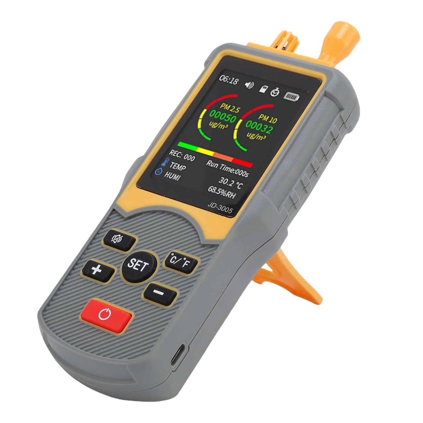 WALFRONT PM2.5 PM10 Air Quality Monitor, ABS Construction, Smart Portable CO2 Tester with 5-Channel Detection for Indoor Home Use