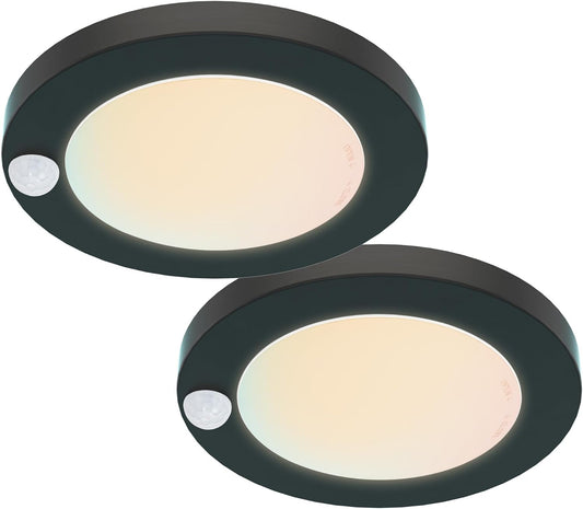 ZAGO LED 6" 120 Volts Closet Light Wired, PIR Motion Sensor Ceiling Disc Light for Closet, Laundry, Garage, Pantry, Wet Location, ETL, Black