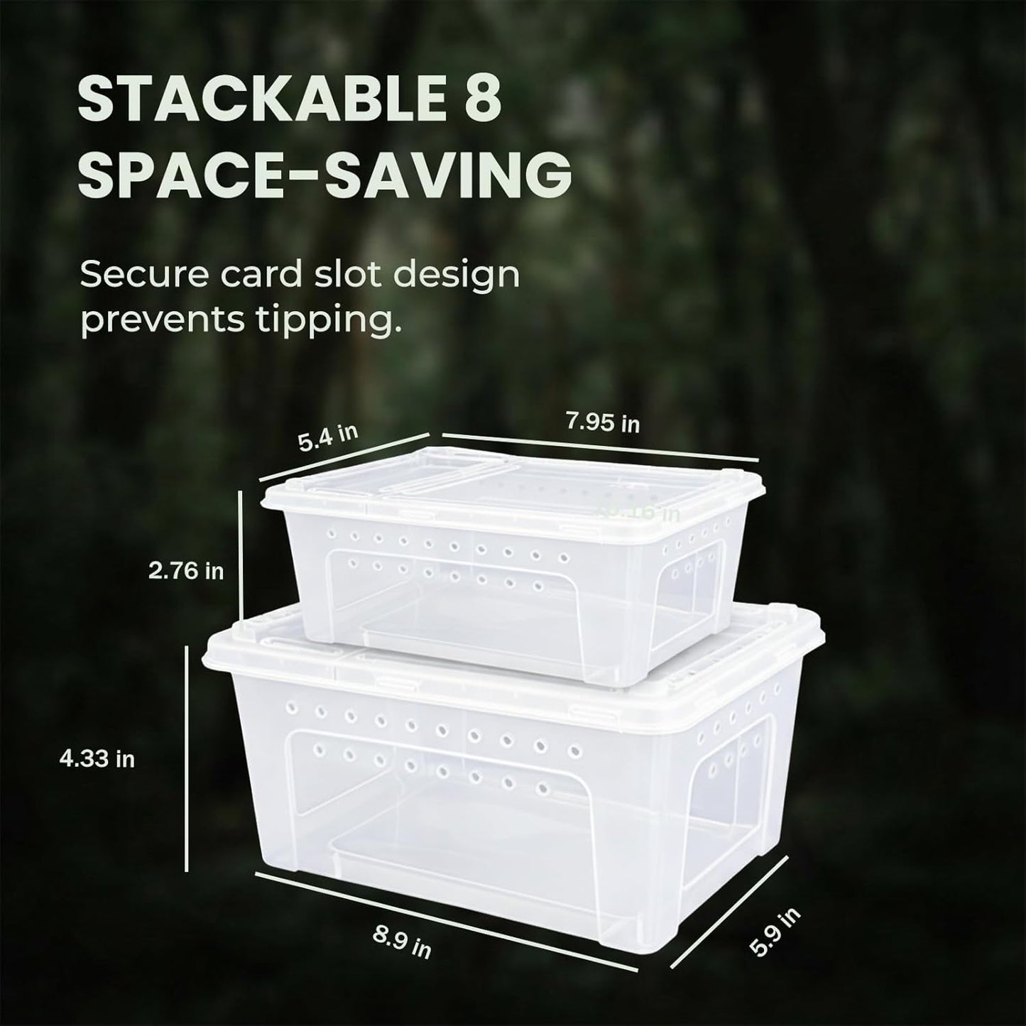 10 Pcs Reptile Enclosure Breeding Box Cage Kit, Portable Plastic Snake Transparent Animal Indoor Habitat Cage Turtle Box Critter Keeper Digital Thermometer Hygrometer, Feeder Dish & More | by Cotkkstt