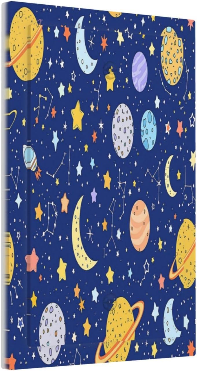 Stars Starry Night Sun Moon Planet Constellations Light Switch Cover Plate 1 Gang No Device Blank Decorative Switch Plate Electrical Wall Plates Faceplate for Bedroom Bathroom Decor