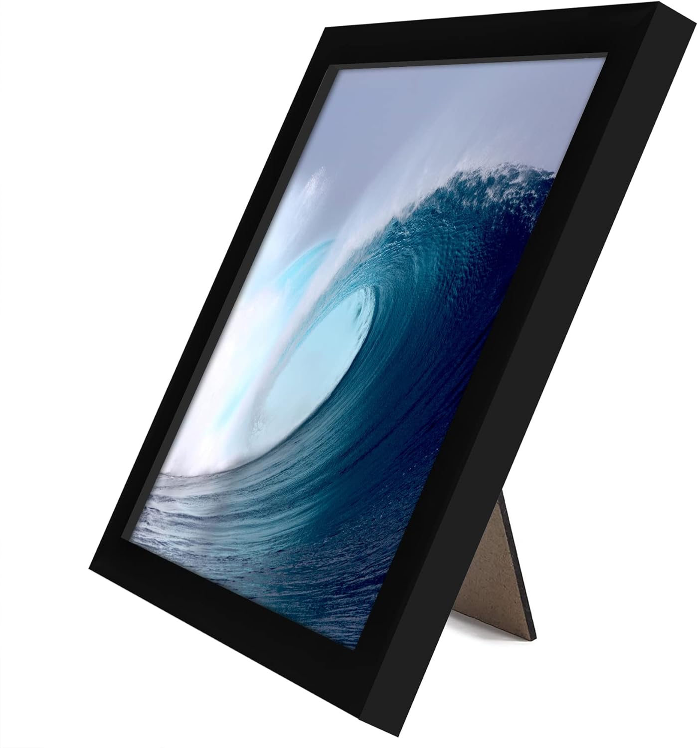 Americanflat 8x8 Picture Frame with Shatter-Resistant Glass - Signature Collection - Gallery Style Frames Made of Engineered Wood - Square Frame for Tabletop and Wall Display - Black