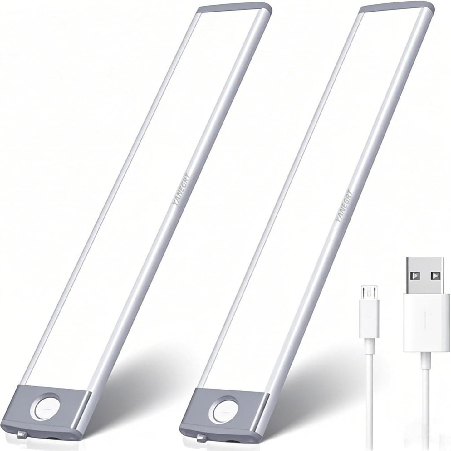 2 Pack 54LED Under Cabinet Lights, 12.5 Inch Wireless Motion Sensor Light with 2200mAh USB-C Rechargeable Battery, Magnetic Mount for Kitchen, Closet & Stairs