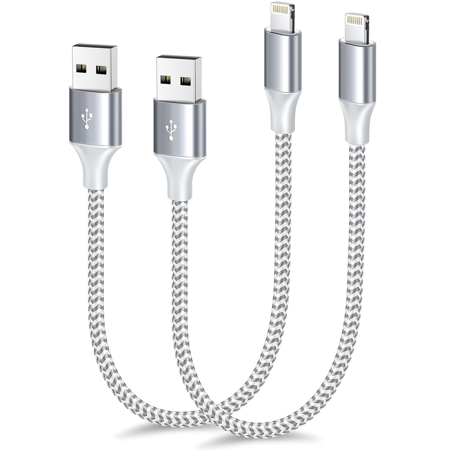 [Apple MFi Certified] Short iPhone Charger 1.5ft 2Pack,USB A to Lightning Cord Nylon Braided 18 Inch Fast Charging iPhone Cable Compatible with iPhone 14 13 12 11 Pro/Max/Mini Xs SE2/iPad for Car