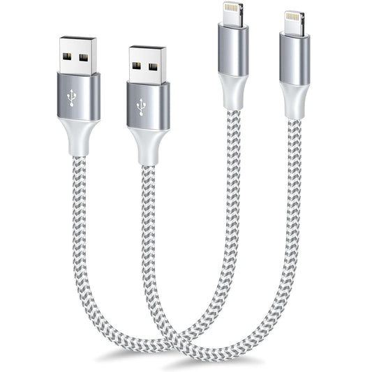 [Apple MFi Certified] Short iPhone Charger 1.5ft 2Pack,USB A to Lightning Cord Nylon Braided 18 Inch Fast Charging iPhone Cable Compatible with iPhone 14 13 12 11 Pro/Max/Mini Xs SE2/iPad for Car