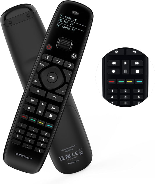 SofaBaton U2 Universal Remote Control (with Backlight) with APP and Macro Buttons, Extended Infrared Range, Raise-to-Wake, Compatible with IR & Bluetooth Devices, All-in-one Smart Universal Remote