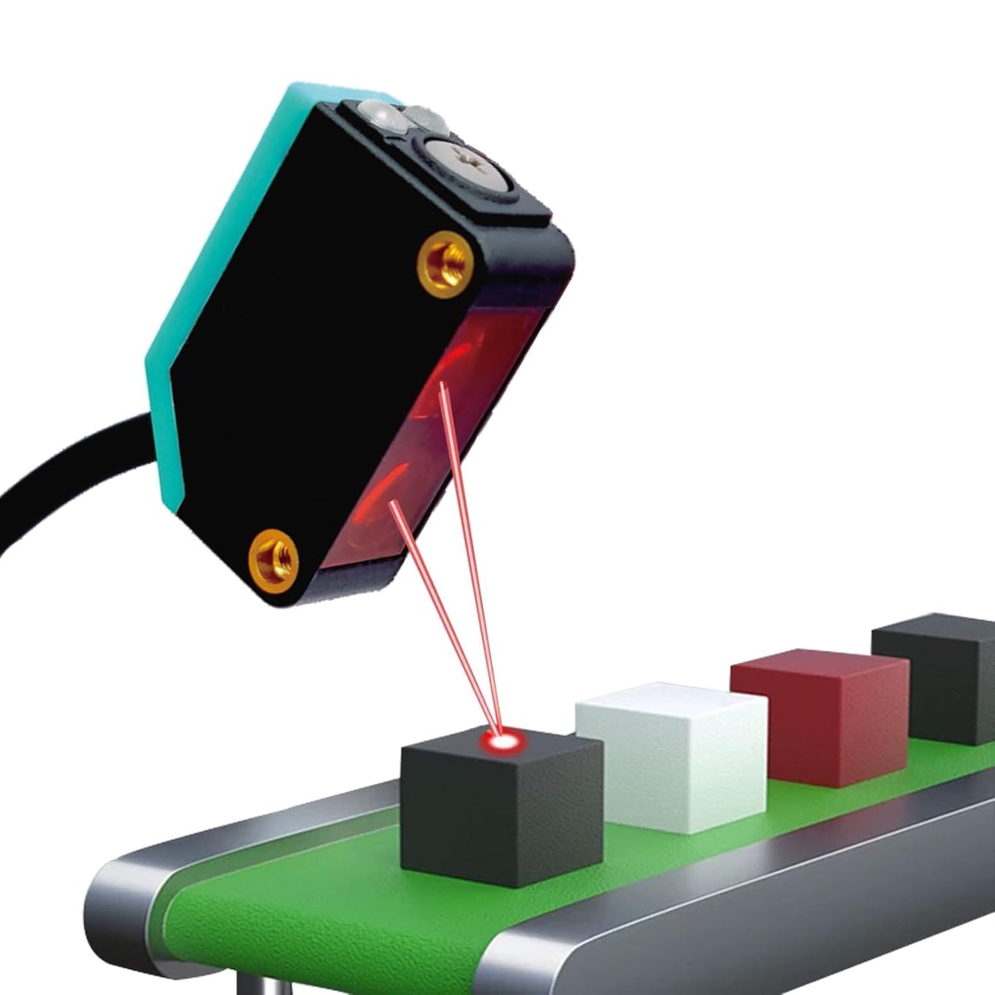 BG-38P Photoelectric Sensors,Background Suppression Diffuse Photoelectric Sensor,Sensing Distance 5-350mm,10–30VDC,PNP Output,Detection Distance Unaffected by Object Color