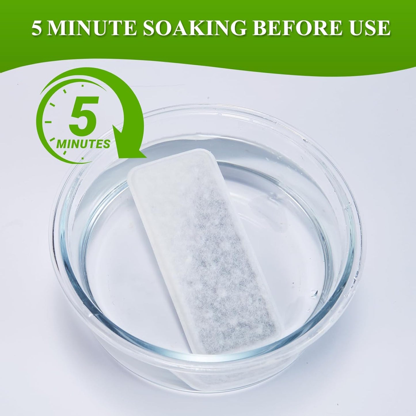 Accessories Set (Replacement Filter & Water Pump Sponge) for Pet Water Fountain- 6 pcs Packed Filters and 6 pcs Packed Sponges, Fits PETIMI 2 Gallons and 3 Gallons Pet Fountain Series