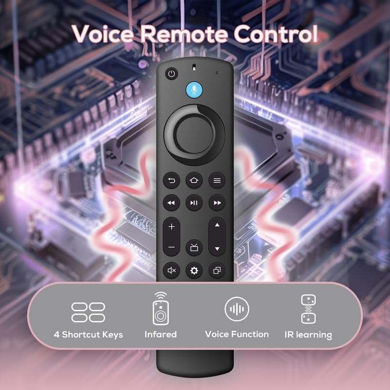 Replacement Voice Remote Control for Fire Series, TV Cube/Stick, Compatible with 4K Max/4K (1st/2nd Gen), (2nd/3rd Gen)/Lite/HD, Fit for Insignia/Pioneer Hisense and TCL Smart TV