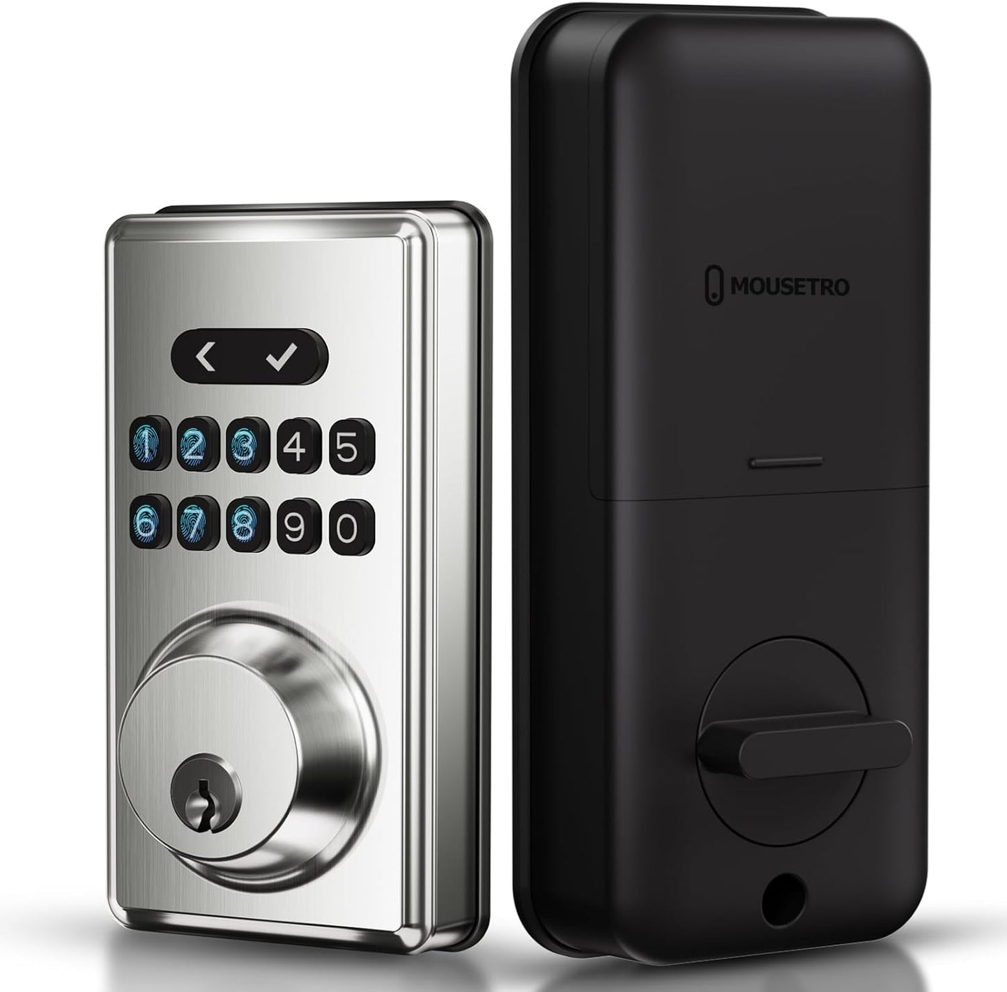 Keyless Entry Door Lock, Electronic Keypad Deadbolt for Front Door, Smart Locks with 6 Digital Code, Auto Lock, Anti-Peeking Password, Easy Installation, Silver