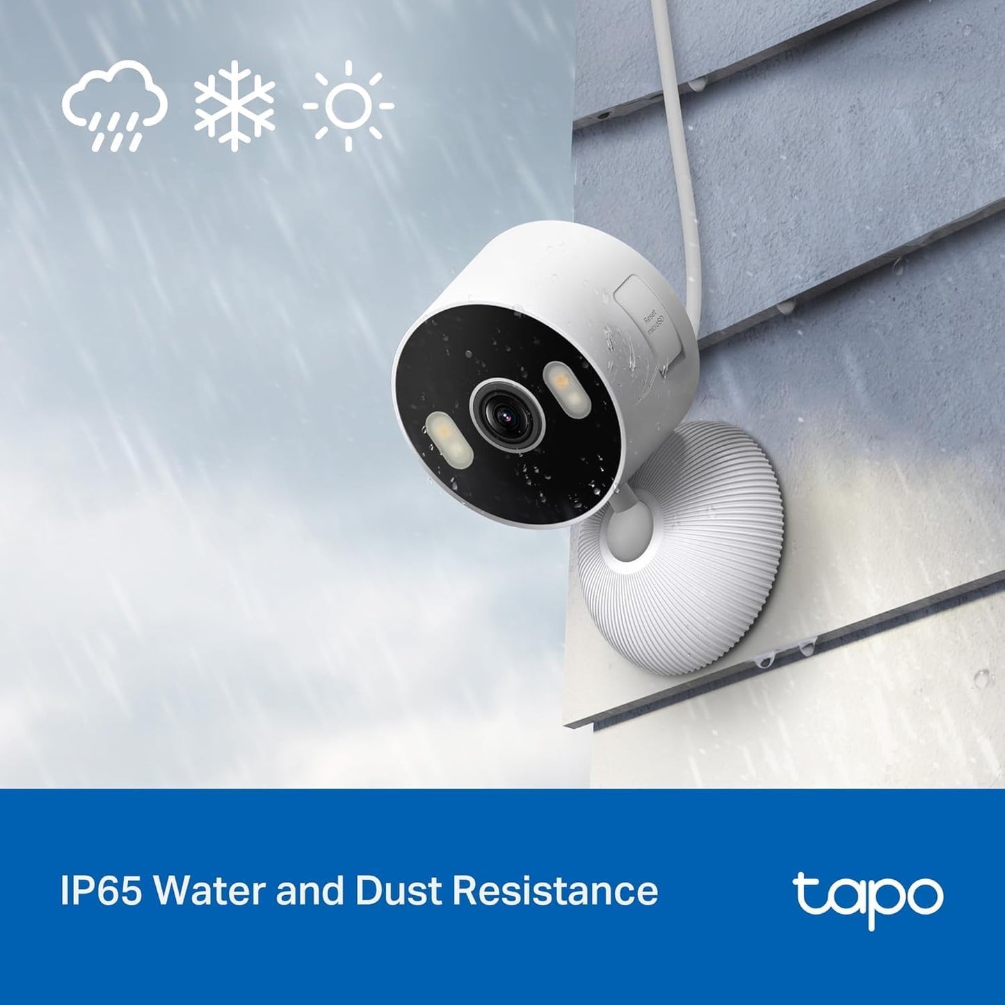 Tapo 2K 3MP Indoor/Outdoor Security Camera - Free Person/Motion/Cry Detection, Color Night Vision, IP65 Weatherproof, SD/Cloud Storage, Works w/Alexa & Google Assistant, HybridCam (2-Pack)