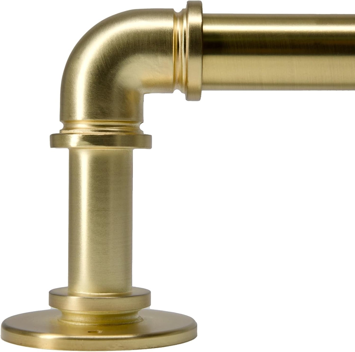 Brushed Gold Curtain Rods 18 to 120 in,Wraparound Curtain Rods,Adjustable Length,1 in Diameter Pipe,Wall or Ceiling Mounted,for Bedroom and Living Room (Brushed Gold 18” to 120”)