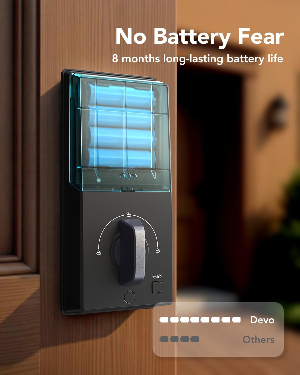 Devo G4 Smart Locks for Front Door, Keyless Entry Door Lock, Deadbolt Smart Lock, App Control, Built-in Bluetooth, Touchscreen Keypad, 8 Months Battery, IP54 Waterproof, Auto Lock, Easy Installation