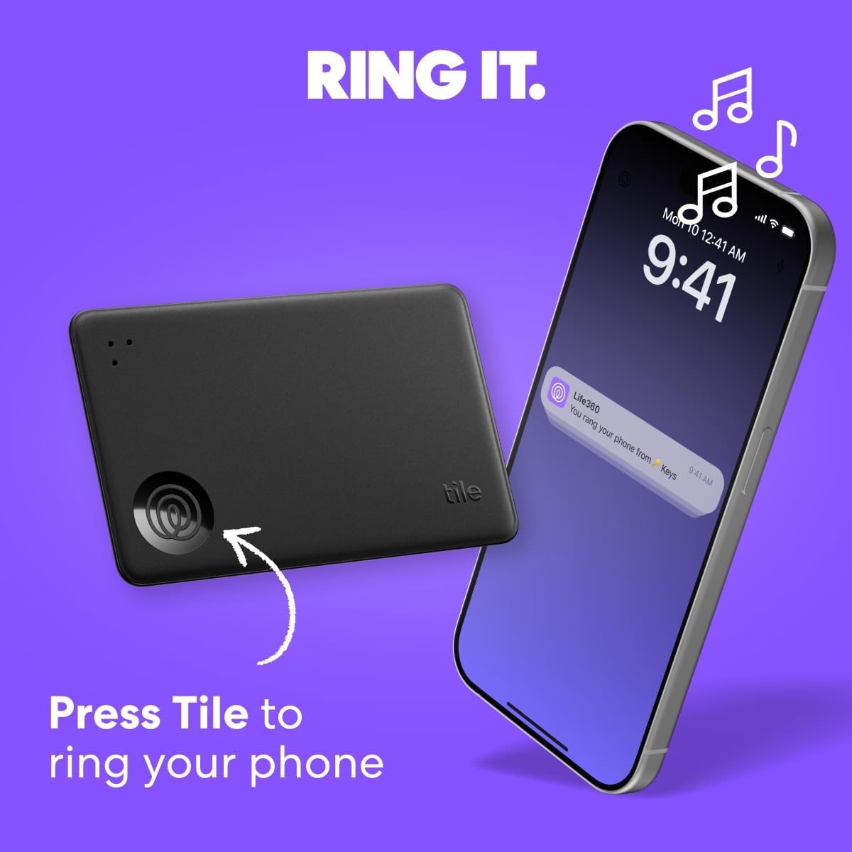 Tile by Life360 Starter Pack - Bluetooth Trackers and Item Finders for Keys, Wallets & More. Both iOS and Android Compatible. Phone Finder. 2-Pack (Black Mate/Slim)