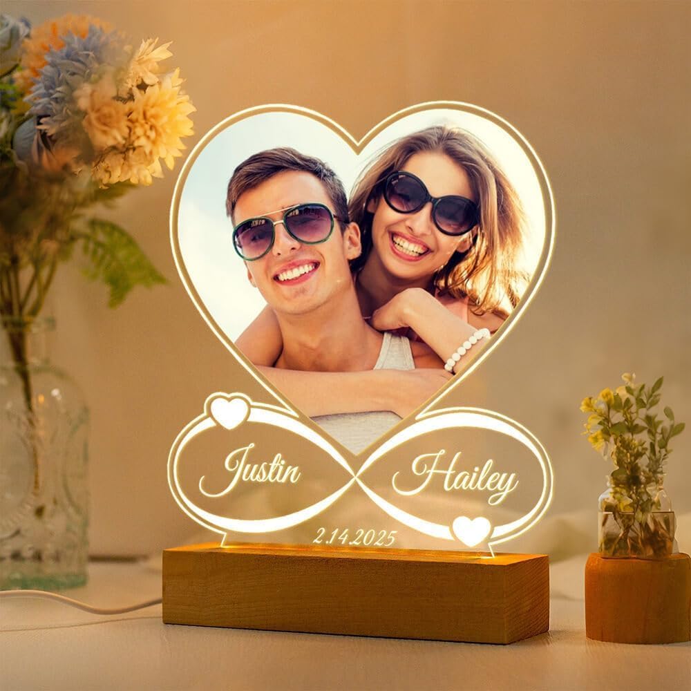 Custom Picture Frame, Customized Picture Frames, Custom Photo Frames, Personalized Photo Frame, Anniversary Valentines Day Gifts for Her Him Women Men Girlfriend Boyfriend Couple Mom Dad Family Pet