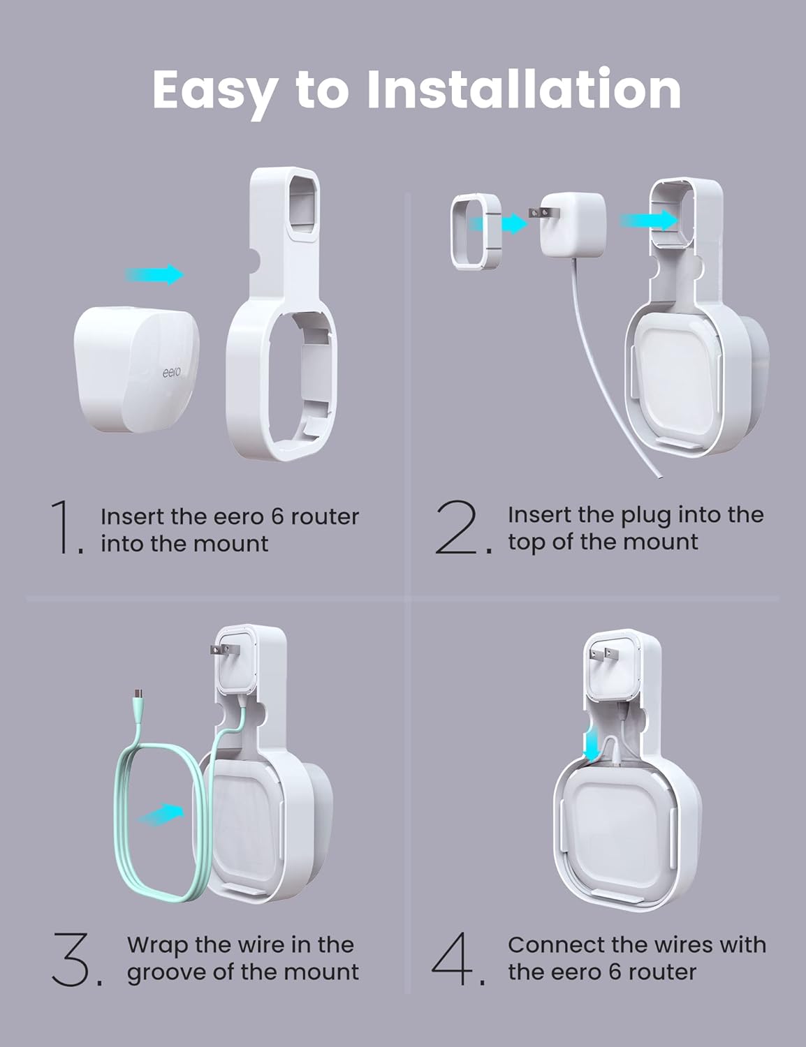 DG-Direct Wall Mount Holder for eero 6 and eero 6+ Router Mesh Wi-Fi System, No Messy Wires, The Outlet Wall Mount Holder for eero 6 Plus, Stand Bracket for eero 6 Extender Space Saving 1 Pcs