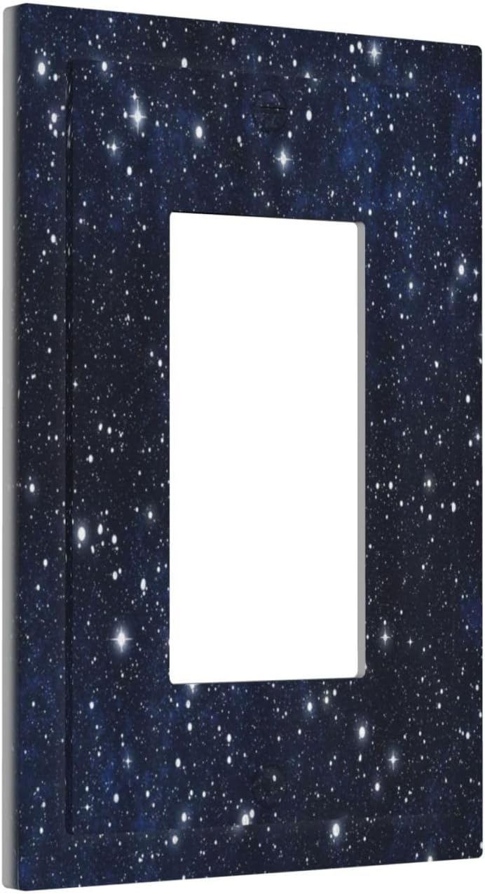 Decorative Light Switch Cover Night Sky Star Cosmic Starry Fantasy Galaxy Universe Space Single Rocker Personalized Wall Plate Switchplate 1 Gang Outlet Covers Decora Light Switch Plate