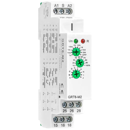 Multifunction Time Relay Module 10A, Adjustable Delay Timer Switch, 0.1s-10 Days Wide Time Range Delay AC230V Factory Automation Time Relay Universal Voltage DIN Rail GTR-6 M2 AC230V