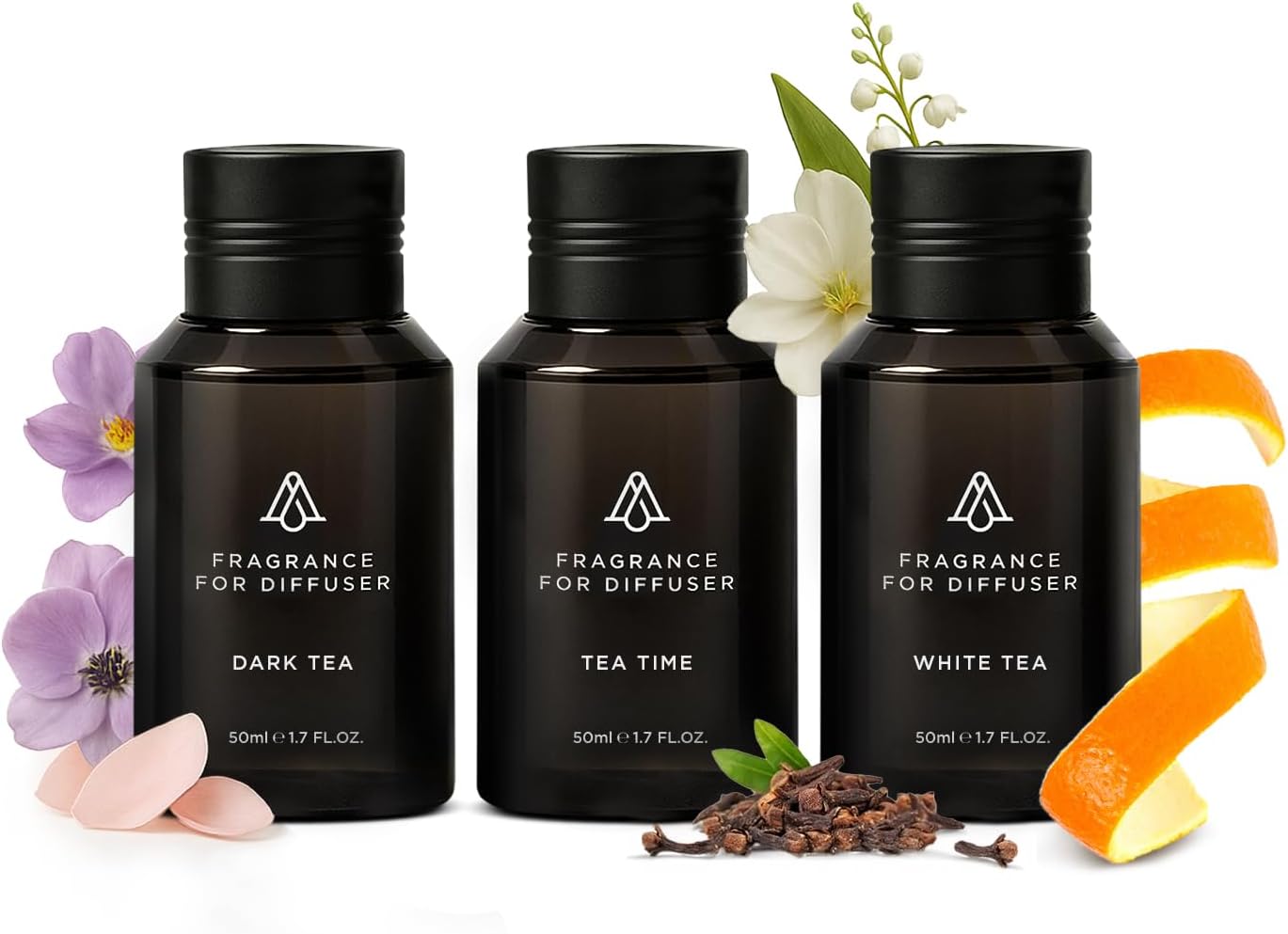 AromaPlan Scent Diffuser Oil Tea Collection- Luxury Fragrance Oil - Home & Hotel Fragrance - Non Toxic for Pet and Children- Made in USA- Gift Ready, 3 Pack/1.7 fl.oz(50 ml Each)