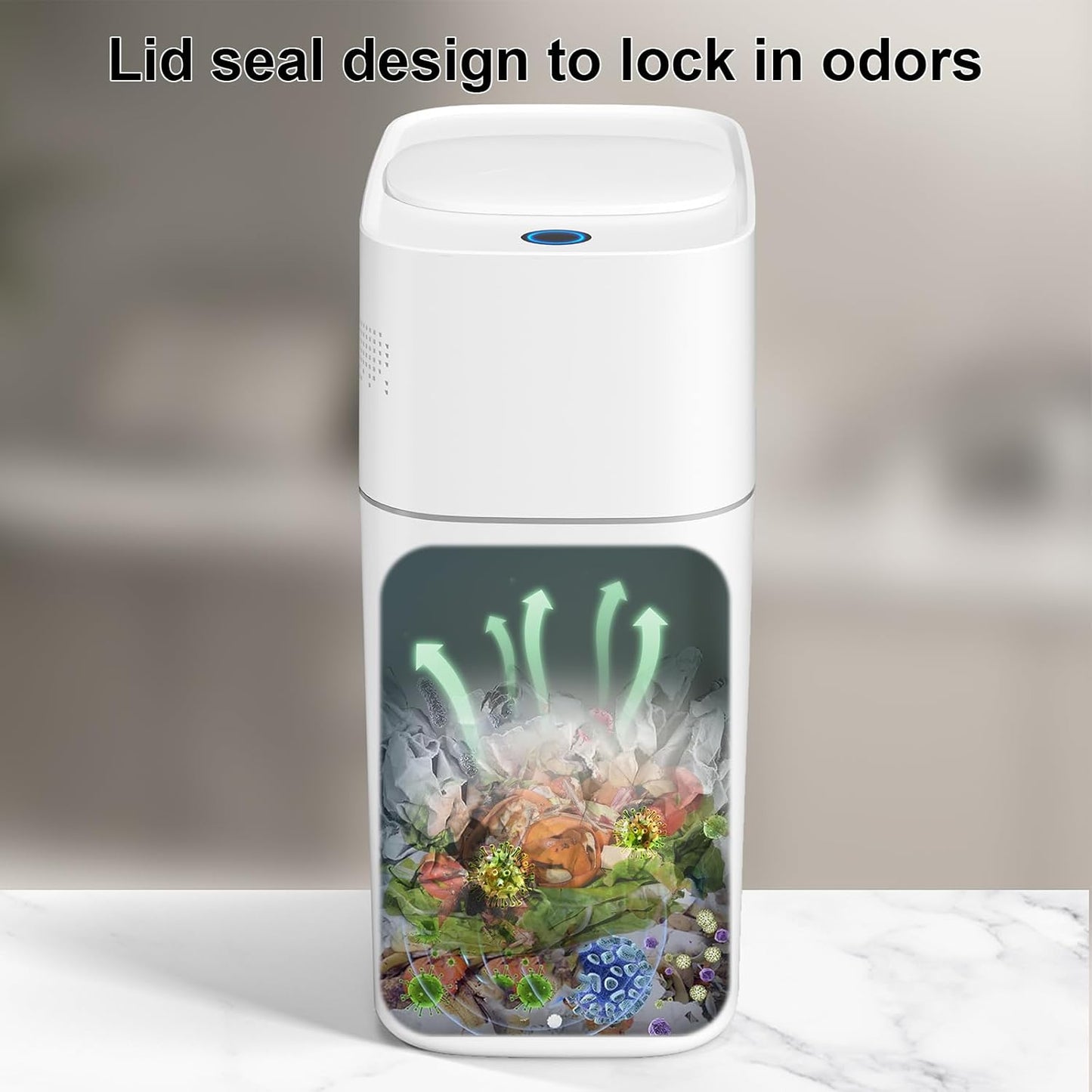 MOPALL Automatic Motion Sensor Bathroom Trash Can with Lid, 3 Gal Touchless Trash Can Auto-Adsorption Garbage Can, Slim Smart Trash Bin Waterproof Waste Basket for Bedroom, Kitchen, Office, Toilet, RV