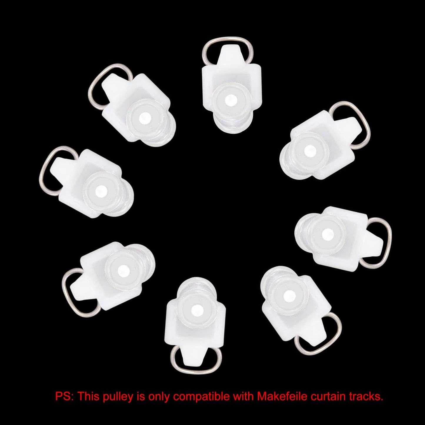 Curtain Glider Track Rail Runners Mute Wheel Rollers Heavy Duty Curtains Tracks Pulley 20PCS,White