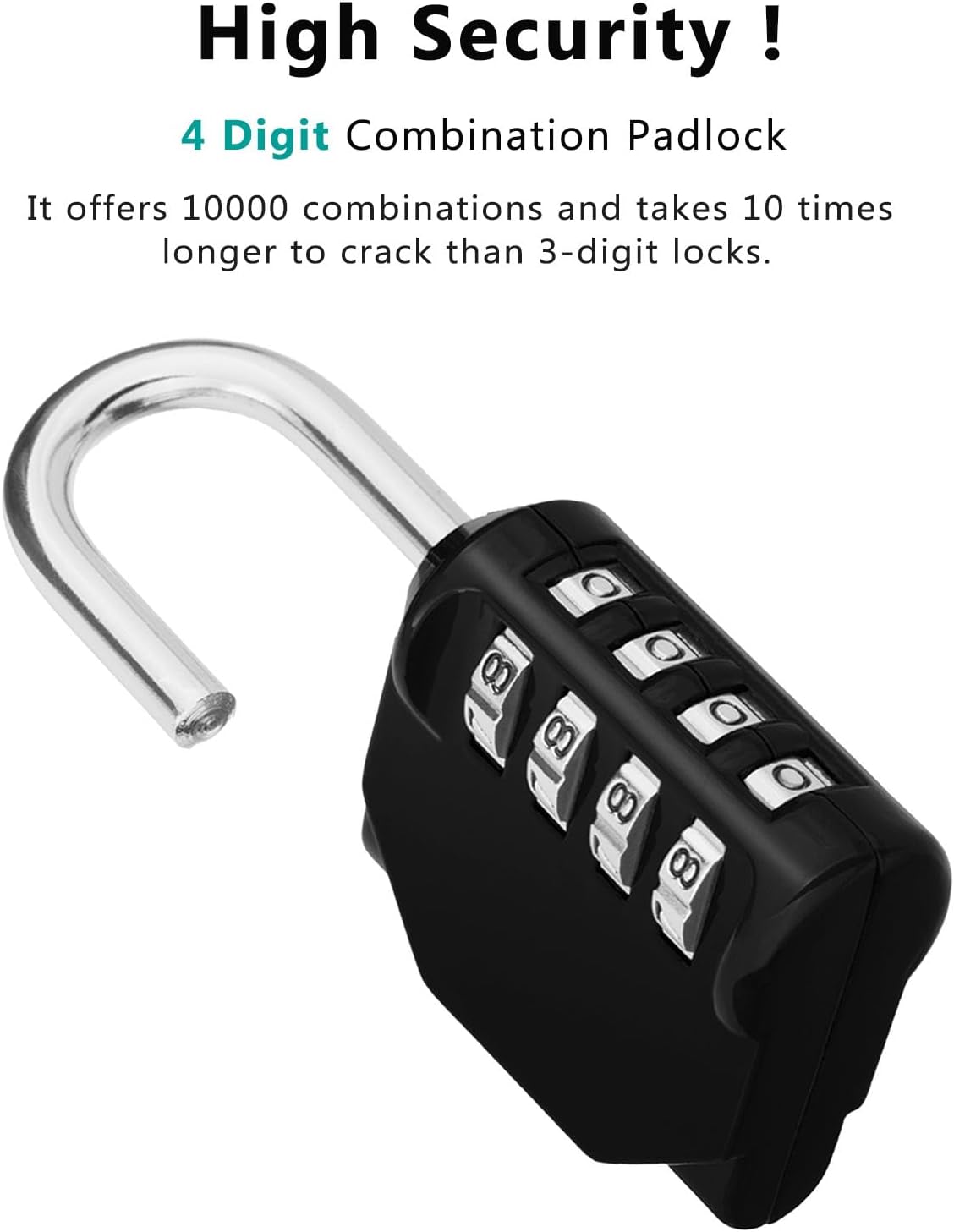 ZHEGE Combination Lock 2 Pack, 4 Digit Combination Padlock for Outdoor, School Lock, Gym (Red and Black)