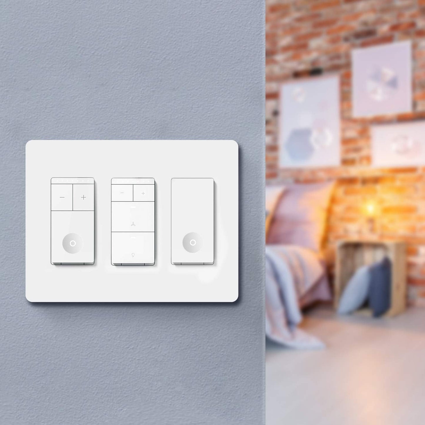 TREATLIFE Screwless Decorator Wall Plates, Standard Size 2-Gang/3-Gang Light Switch Plate, Outlet Covers, White 5 Pack (2-Gang 3 Pack & 3-Gang 2 Pack)