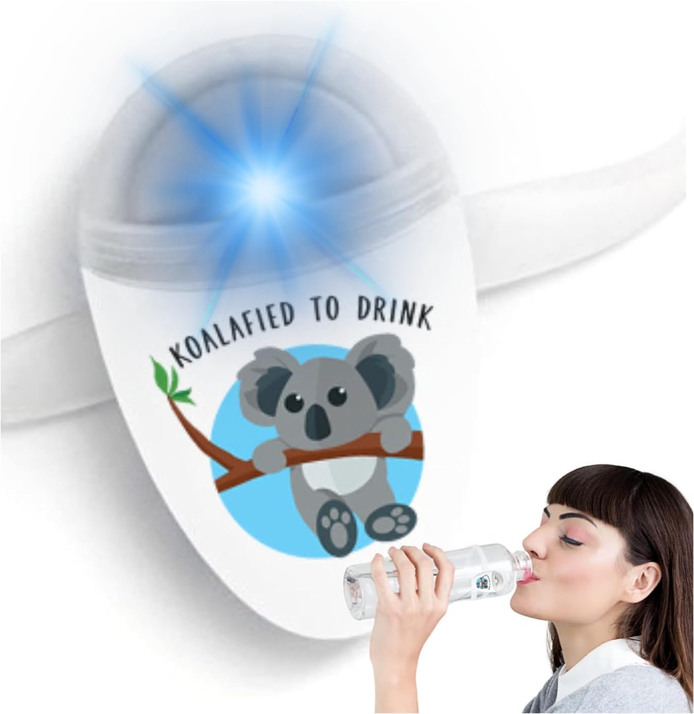 ULLA Drink Water Reminder, Smart Light for Water Bottle, Fits Most Bottles, Lights Up When Time to Drink, Hidrate Smart Water Bottle Reminder to Drink, Smart Hydration Reminder (Koalified)