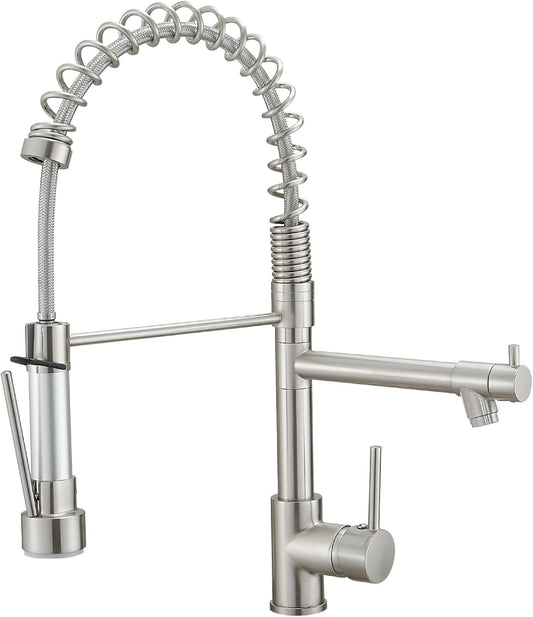 AIMADI Kitchen Faucet with Pull Down Sprayer,Commercial Stainless Steel Pull Down Sprayer Kitchen Faucet Single Hole Single Handle RV Laundry Outdoor Kitchen Sink Faucets