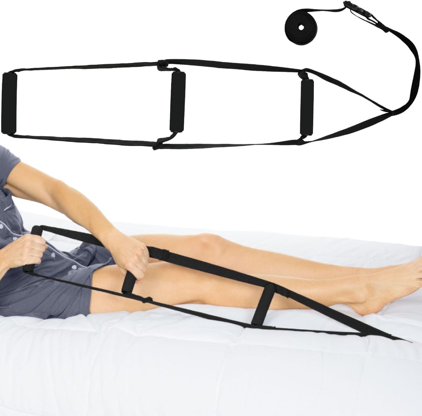 Vive Bed Ladder Assist - Pull Up Assist Device with Handle Strap - Rope Ladder Caddie Helper - Sitting, Sit Up Hoist for Elderly, Senior, Injury Recovery Patient, Pregnant, Handicap - Padded Hand Grip