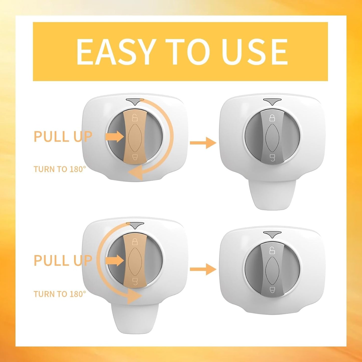 Knob Switch Child Proof Oven Lock Baby Safety Oven Door Lock for Toddlers Heat-Resistant Adhesive no Tools Need or Drill (White-1Pcs)