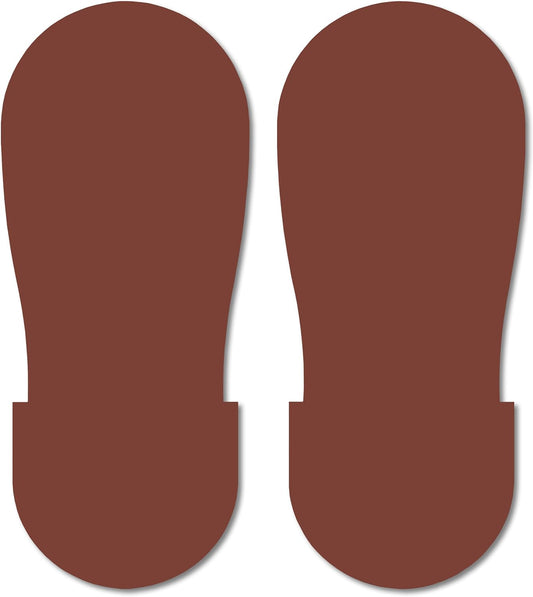 Mighty Line Big Footprints Floor Marking Tape for Safety, Caution, Warning, Heavy-Duty, Peel and Stick, Adhesive, Industrial Quality, 12" Long x 5" Wide, Brown, Pack of 50