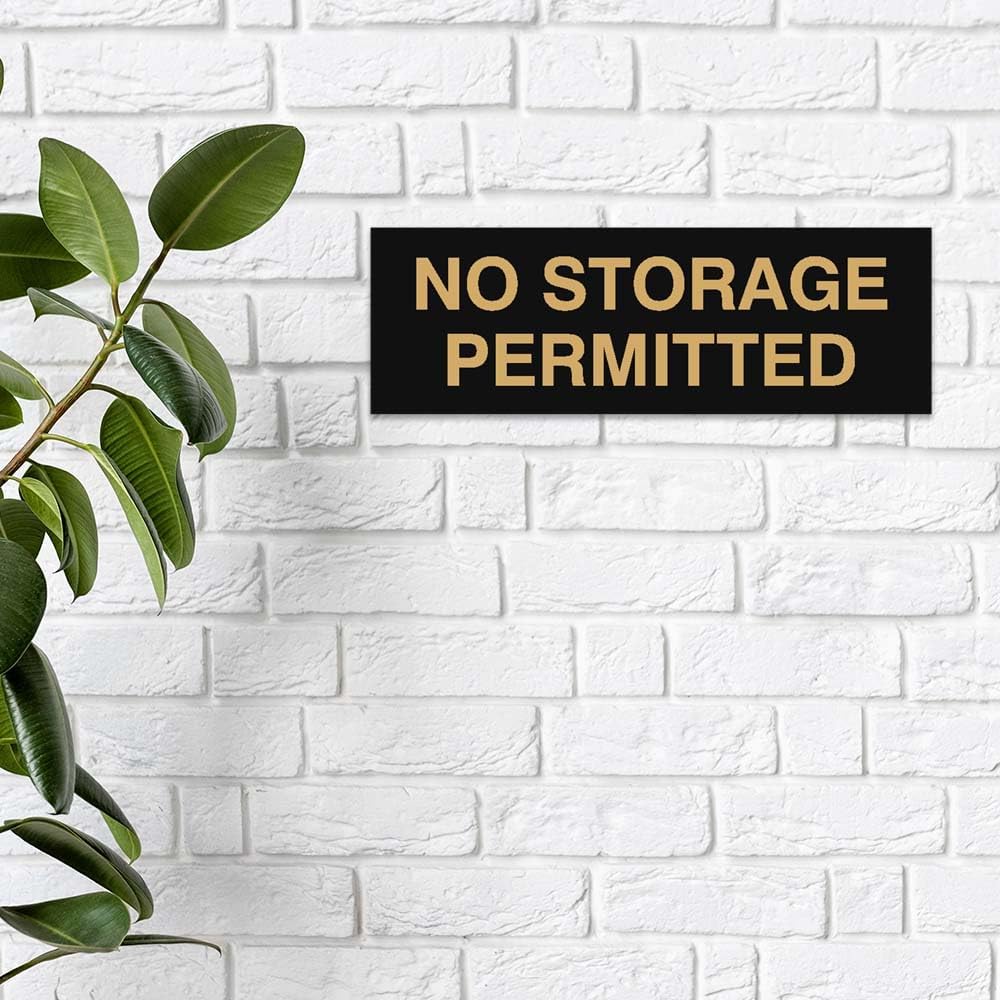 Signs ByLITA Basic No Storage Permitted Sign | Powerful Foam Tape (Blue) - Small