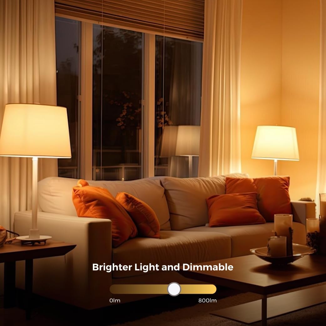 Smart Light Bulbs 4 Pack, A19 Color Changing LED (800 Lumens), WiFi & Bluetooth, Music Sync, Compatible with Alexa & Google Assistant, No Hub Needed, 16 Million Colors