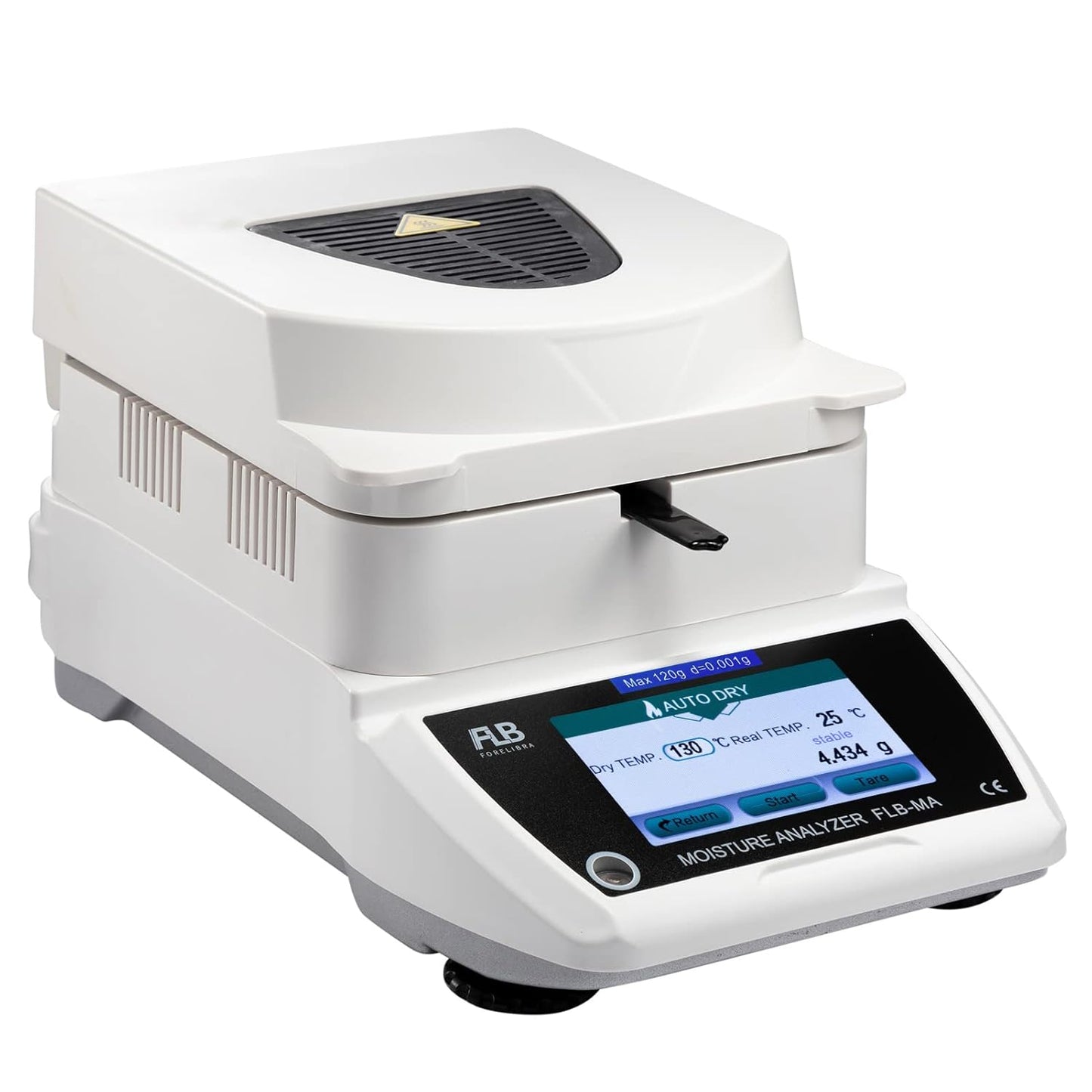Moisture Analyzer Spanish English Germany Menu Balance Meter 0.01% Readability 0.001g 110V 3 Drying Modes Touch Screen RS232 Interface Water Content Test (120g0.001g)…