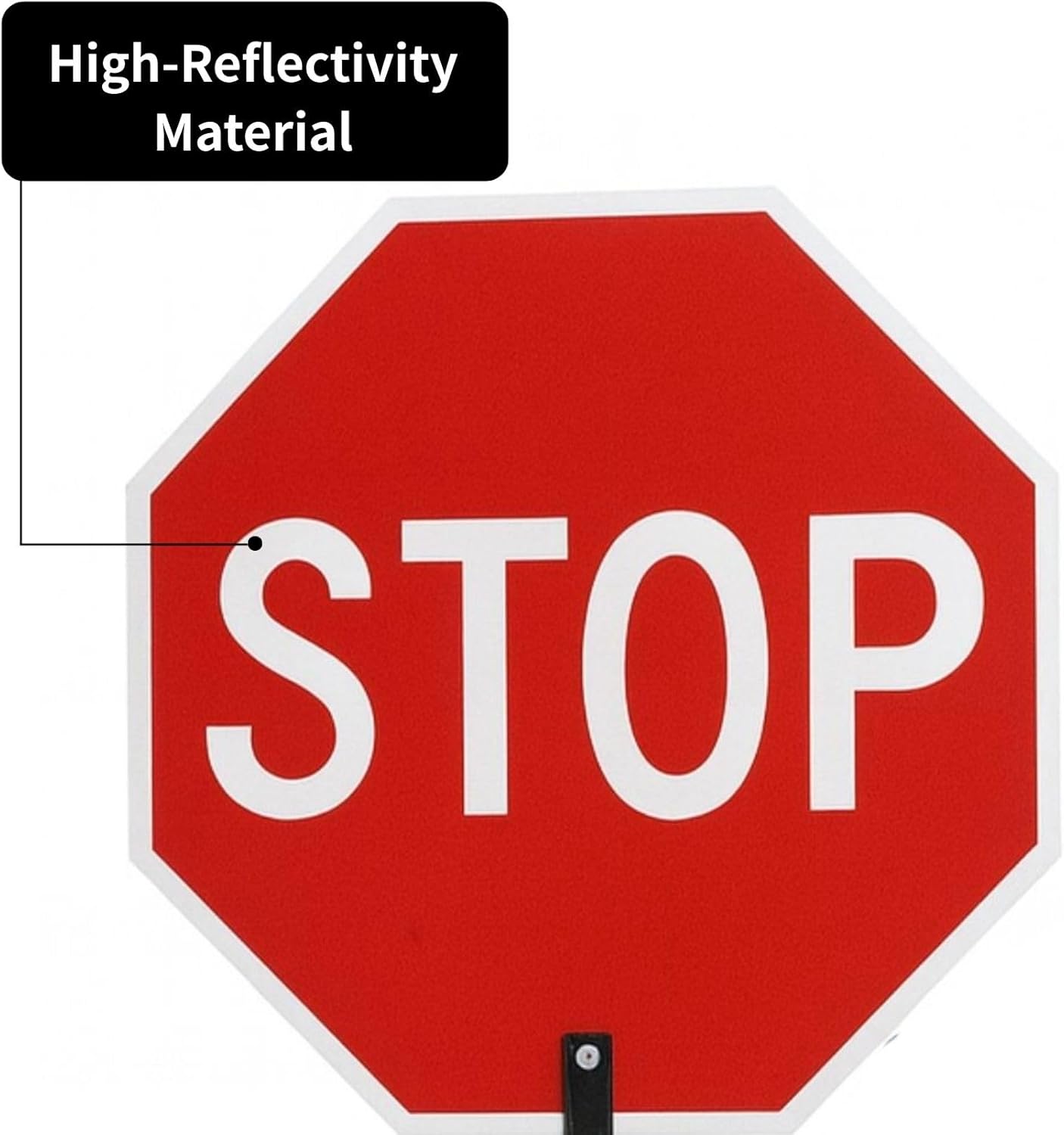 BESEA 24×24 Inch Stop/Slow Reflective Street Sign, Double-Sided with Telescopic Handle (56–106 in), Hand Held Stop Sign Road Sign Traffic Sign for Traffic Control & School Safety