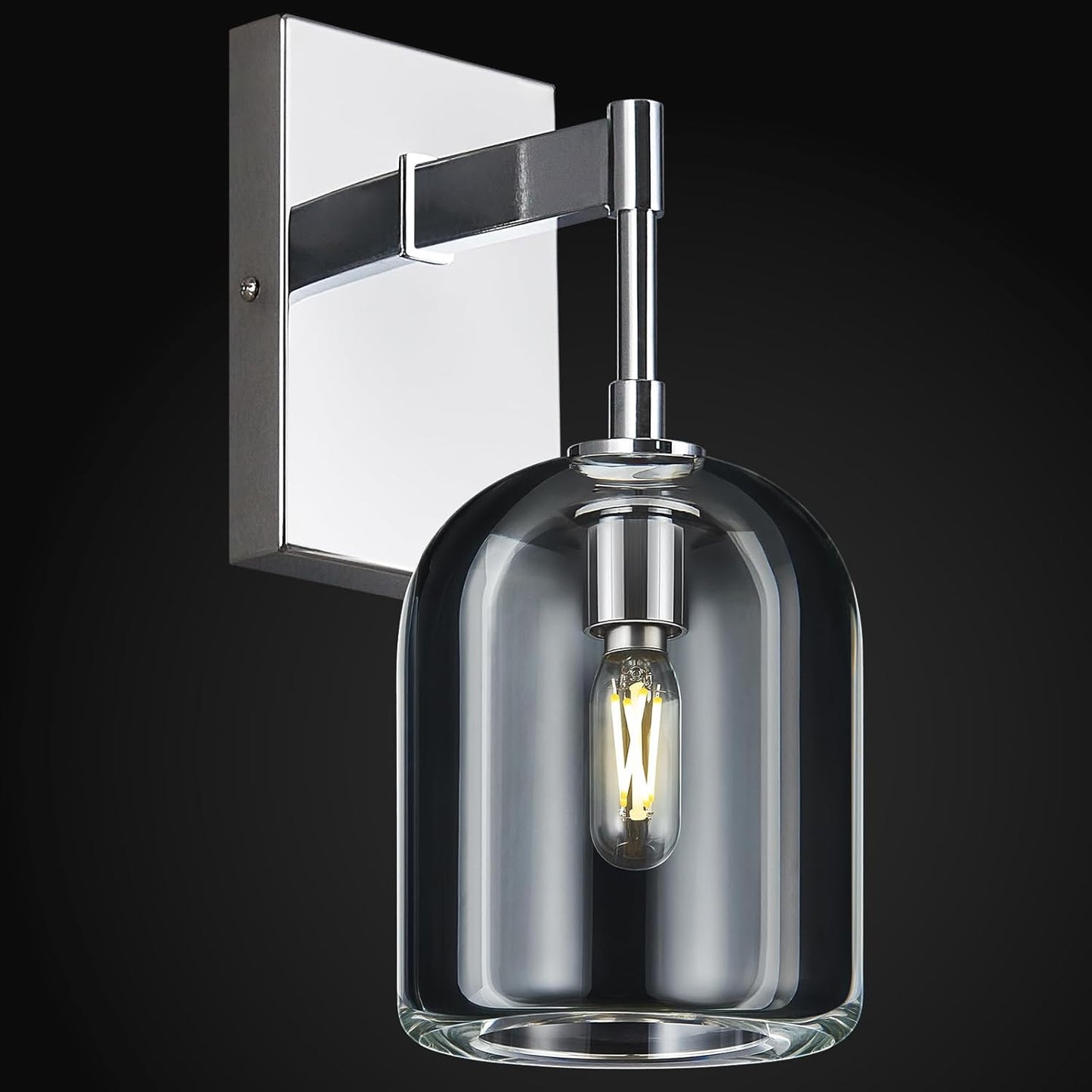 Modern Crystal Wall Sconces Indoor Chrome Wall Lamp Vanity Wall Lighting for Bathroom Bedroom Living Room Stair（1Pack）