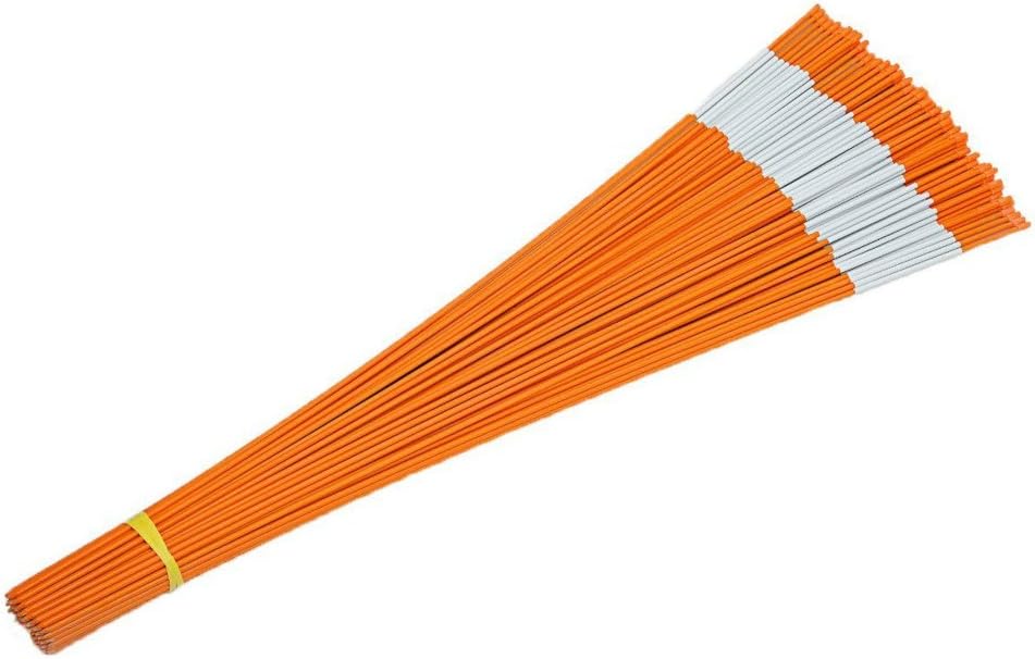 FiberMarker Reflective Driveway Markers 36 Inch Orange with Reflective Tape Driveway Reflectors 1/4-Inch Dia 20 Pack Solid Snow Poles
