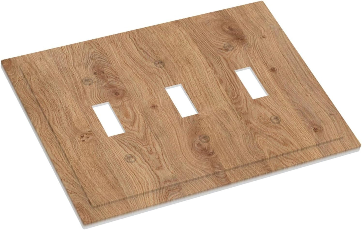Decorative Switch Plates Vintage Rustic Wood Color Brown Wood Grain 3 Gang Wall Plate Faceplate Triple Toggle Light Switch Cover Electrical Wall Panels for Farmhouse Cabin Decor