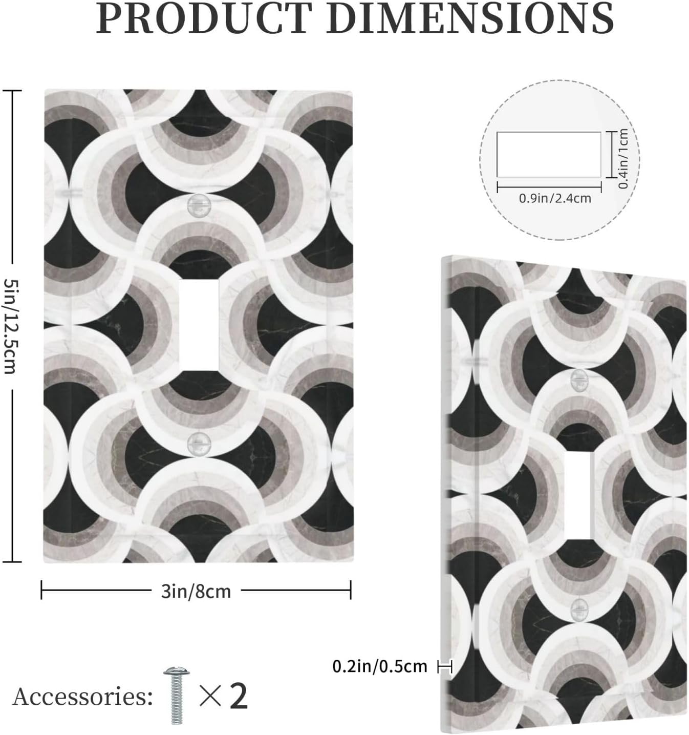 Abstract Art Marble 1 Gang Single Toggle Decorative Light Switch Covers Electrical Faceplate Switch Plates for Bathroom Kitchen Home