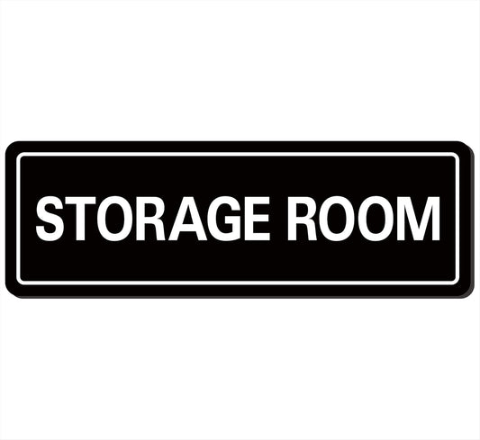 Storage Room Sign - Premium Durable Acrylic Material, Super Strong Self-adhesive, Quick Installation, Suitable for Your Home and Business (9 × 3 Inches, Black)